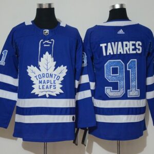 Maple Leafs 91 John Tavares Blue Drift Fashion Men Jersey