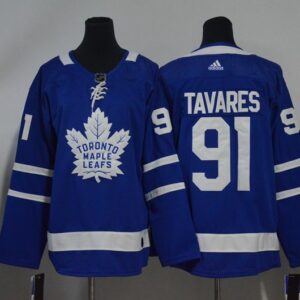 Maple Leafs 91 John Tavares Blue Women Jersey