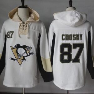 Penguins 87 Sidney Crosby White Men Sweatshirt