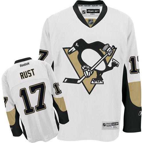 Penguins 17 Bryan Rust White Men Jersey