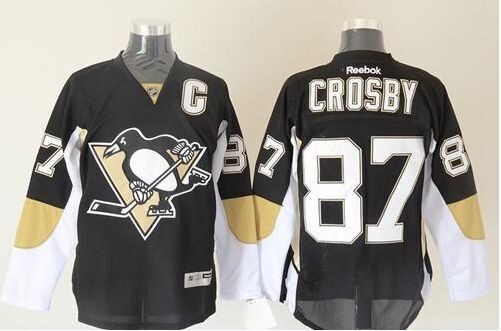 Penguins 87 Sidney Crosby Black Cheap Men Jersey