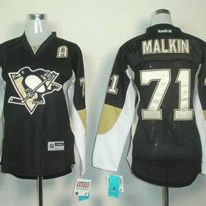 Penguins 71 Vgeni Malkin Black Home Women Jersey