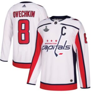 Washington Capitals 8 Alexander Ovechkin White 2018 Stanley Cup Champions Patch Men Jersey