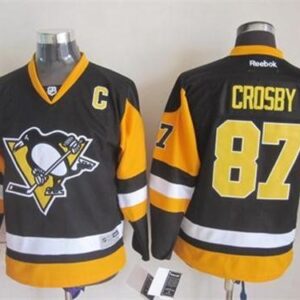 Penguins 87 Sidney Crosby Black Youth Jersey