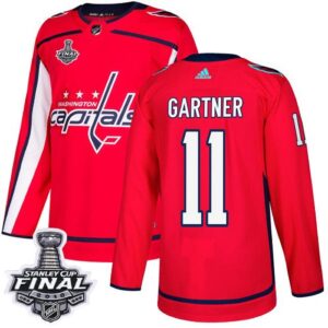 Washington Capitals 11 Mike Gartner Red 2018 Stanley Cup Final Patch Men Jersey