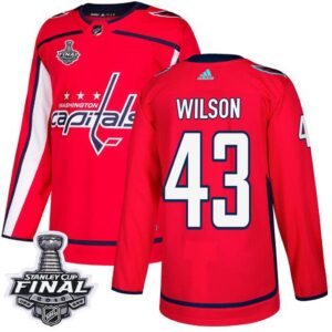 Washington Capitals 43 Tom Wilson Red 2018 Stanley Cup Final Patch Men Jersey