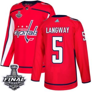 Washington Capitals 5 Rod Langway Red 2018 Stanley Cup Final Patch Men Jersey