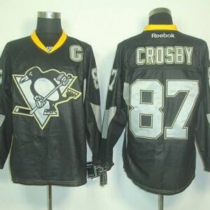 Penguins 87 Sidney Crosby Black Ice Men Jersey