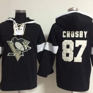 Penguins 87 Sidney Crosby Black Pullover Men Hoodie