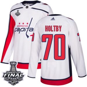 Washington Capitals 70 Braden Holtby White 2018 Stanley Cup Final Patch Men Jersey