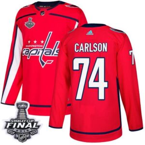 Washington Capitals 74 John Carlson Red 2018 Stanley Cup Final Patch Men Jersey
