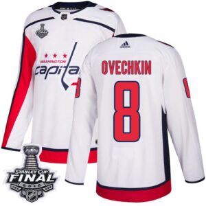 Washington Capitals 8 Alex Ovechkin White 2018 Stanley Cup Final Patch Men Jersey