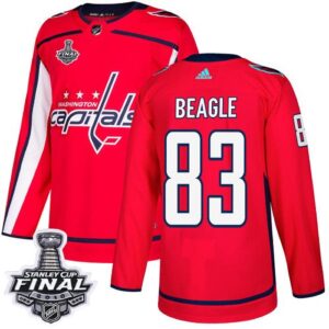 Washington Capitals 83 Jay Beagle Red 2018 Stanley Cup Final Patch Men Jersey