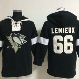 Penguins 66 Mario Lemieux Black Pullover Men Hoodie