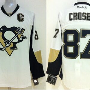 Penguins 87 Sidney Crosby White With C Patch Male Men Jersey