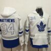 Maple Leafs 34 Auston Matthews White All Hooded Men Sweatshirt