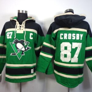 Penguins 87 Sidney Crosby Green With C Patch Men Sweatshirt
