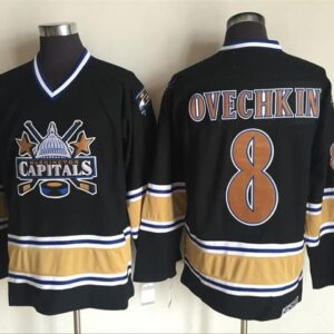 Washington Capitals 8 Alexander Ovechkin 2003 Black CCM Vintage Throwback Men Jersey