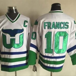 Whalers 10 Ron Francis White CCM Throwback Men Jersey