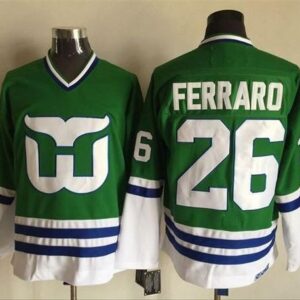 Whalers 26 Ray Ferraro Green CCM Throwback Men Jersey