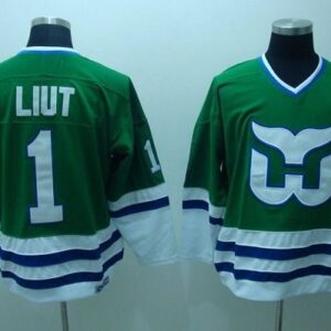 Whalers 1 Mike Liut Green CCM Throwback Men Jersey