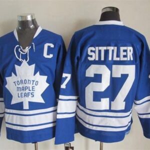 Maple Leafs 27 Darryl Sittler Blue CCM Throwback Third Men Jersey