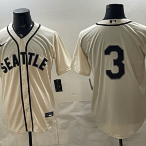Seattle Mariners 3 Crawford Cream 50th Anniversary Cool Base Men Jersey