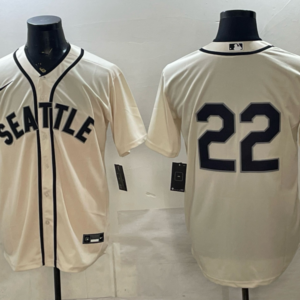 Seattle Mariners 22 Cream Cool Base Men Jersey