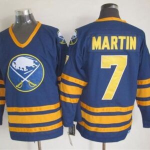 Sabres 7 Rick Martin Navy Blue CCM Throwback Men Jersey