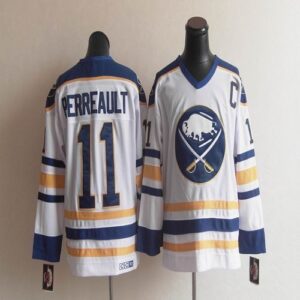 Sabres 11 Perreault White CCM Throwback Men Jersey