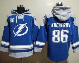 Lightning 86 Nikita Kucherov Blue Ageless Must-Have Lace-Up Pullover Hoodie
