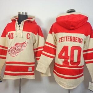 Red Wings 40 Henrik Zetterberg Cream With C Patch Men Sweatshirt