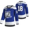 Lightning 18 Ondrej Palat 2021 Blue Stanley Cup Champions Reverse Retro Men Jersey