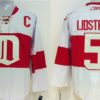 Red Wings 5 Nicklas Lidstrom White With C Patch Classical Male Men Jersey
