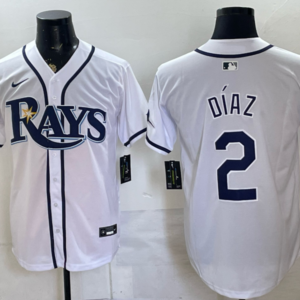 Tampa Bay Rays 2 Diaz White Men Jersey
