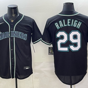 Seattle Mariners 29 Raleigh Navy Cool Base Jersey with 50th Patch