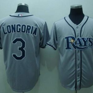 MLB Rays 3 Evan Longoria Grey Men Jersey