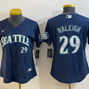 Seattle Mariners 29 Raleigh Navy Cool Base Women Jersey