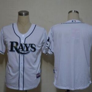 MLB Rays Blank White Cool Base Men Jersey
