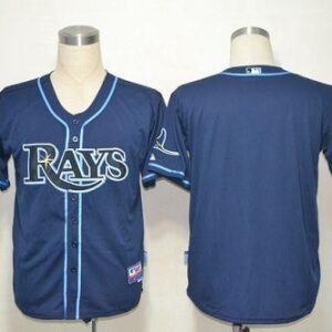 MLB Rays Blank Dark Blue Cool Base Men Jersey