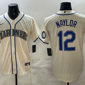 Seattle Mariners 12 Naylor Cream Cool Base Men Jersey