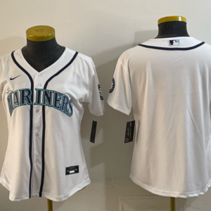 Seattle Mariners Blank White Cool Base Women Jersey