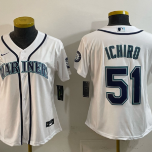 Seattle Mariners 51 Ichiro White Cool Base Youth Jersey