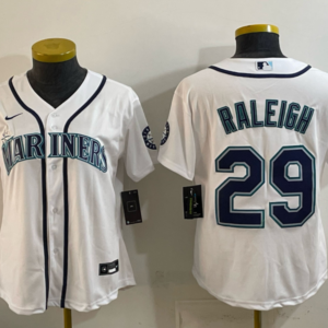 Seattle Mariners 29 Raleigh White Cool Base Youth Jersey
