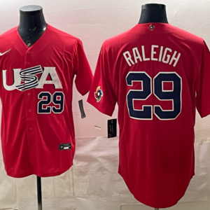 Seattle Mariners 29 Raleigh Red World Cup Cool Base Men Jersey