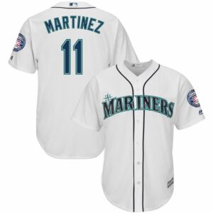 MLB Mariners 11 Edgar Martinez White 2019 Hall of Fame Induction Patch Cool Base Men Jersey