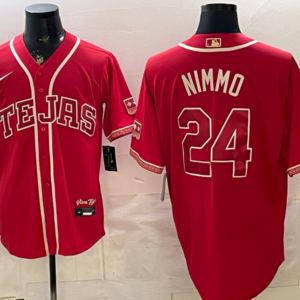 Texas Rangers 24 Brandon Nimmo Red 2026 City Connect Cool Base Men Jersey