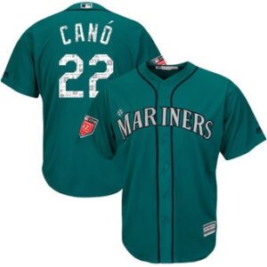 MLB  Mariners 22 Robinson Cano Aqua 2018 Spring Training Cool Base Men Jersey