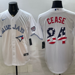 Toronto Blue Jays 84 Cease White USA 250 Fourth of July Men Jersey