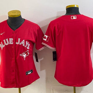 Toronto Blue Jays Blank Red 50th Anniversary Women Jersey